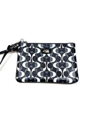 Coach Peyton Dream C Small Black & White Wristlet • NWOT